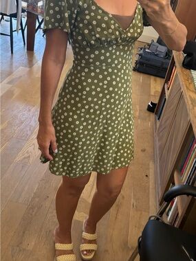 Abound Olive Green Daisy Mini Dress